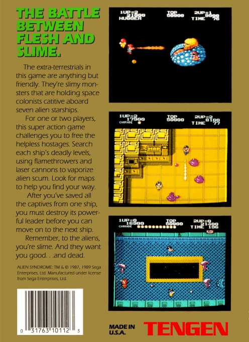 Alien Syndrome (Homebrew) — Box back